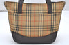 Authentic BURBERRY Vintage Nova Check Canvas Leather Hand Bag Purse Beige 3898K