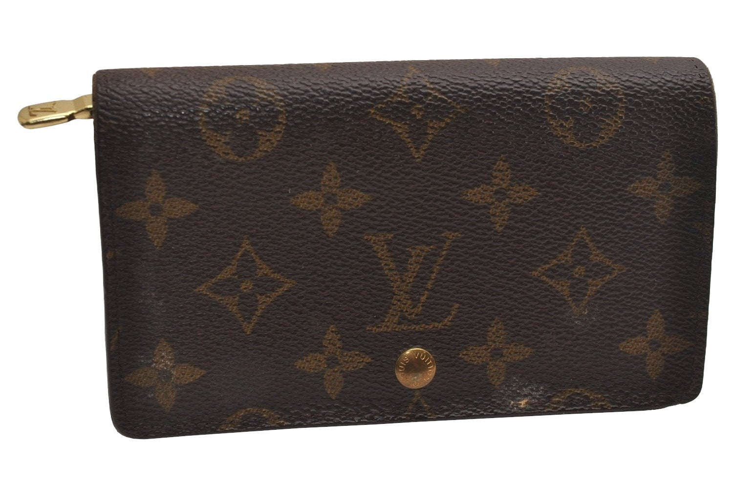 Auth Louis Vuitton Monogram Porte Monnaie Billets Tresor Wallet M61730 LV 3902J