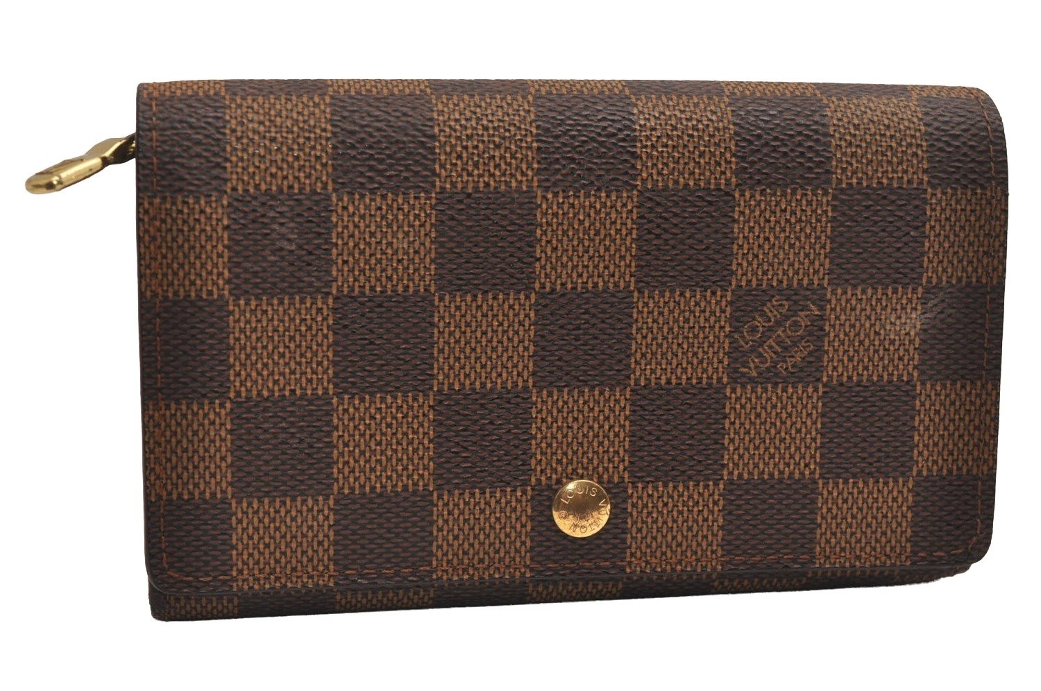 Authentic Louis Vuitton Damier Porte Monnaie Billets Tresor N61730 Wallet 3903J