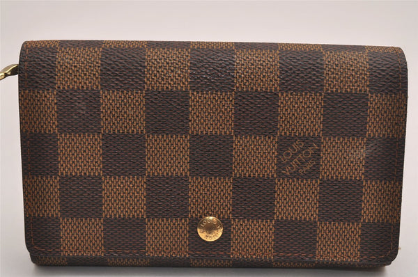 Authentic Louis Vuitton Damier Porte Monnaie Billets Tresor N61730 Wallet 3903J