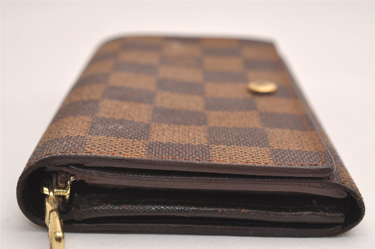 Authentic Louis Vuitton Damier Porte Monnaie Billets Tresor N61730 Wallet 3903J