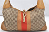 Authentic GUCCI Sherry Line Kandinsky Shoulder Bag GG Canvas Leather Brown 3903K