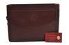 Authentic Cartier Must de Cartier Clutch Bag Purse Leather Bordeaux Red 3904J