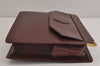 Authentic Cartier Must de Cartier Clutch Bag Purse Leather Bordeaux Red 3904J