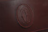 Authentic Cartier Must de Cartier Clutch Bag Purse Leather Bordeaux Red 3904J