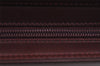Authentic Cartier Must de Cartier Clutch Bag Purse Leather Bordeaux Red 3904J