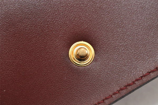 Authentic Cartier Must de Cartier Clutch Bag Purse Leather Bordeaux Red 3904J