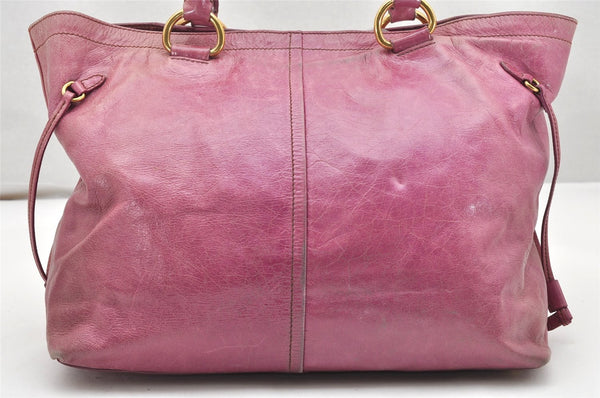 Authentic PRADA Vintage Leather Shoulder Tote Bag Pink 3904K