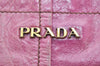 Authentic PRADA Vintage Leather Shoulder Tote Bag Pink 3904K