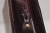 Authentic Cartier Must de Cartier Clutch Bag Purse Leather Bordeaux Red 3905J