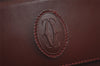 Authentic Cartier Must de Cartier Clutch Bag Purse Leather Bordeaux Red 3905J