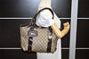 Authentic GUCCI Vintage 2Way Shoulder Tote Bag GG PVC Enamel 203521 Brown 3906K