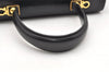 Authentic Salvatore Ferragamo Gancini Leather 2Way Shoulder Hand Bag Black 3907K
