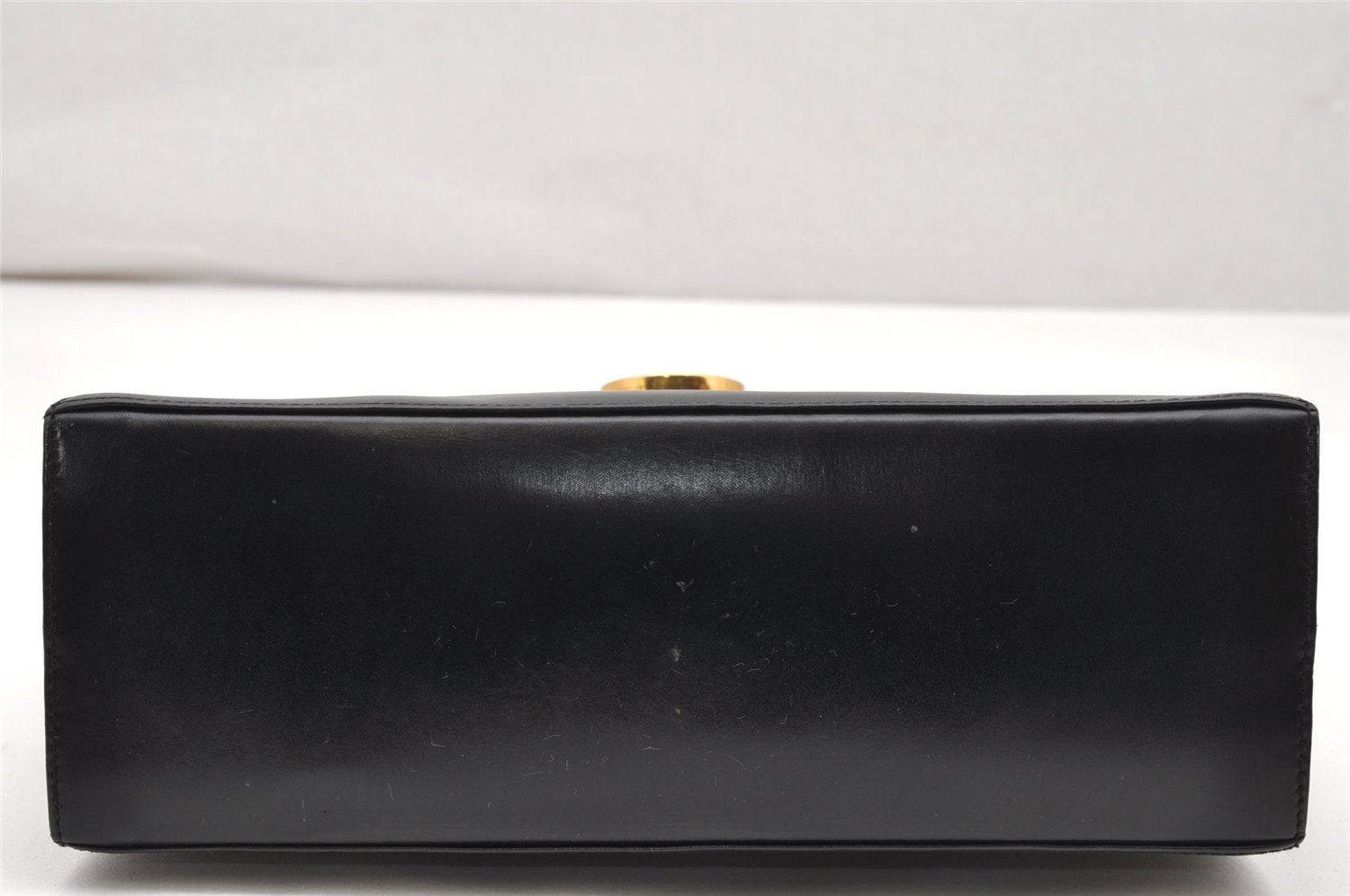 Authentic Salvatore Ferragamo Gancini Leather 2Way Shoulder Hand Bag Black 3907K