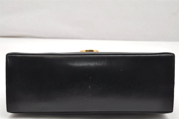 Authentic Salvatore Ferragamo Gancini Leather 2Way Shoulder Hand Bag Black 3907K