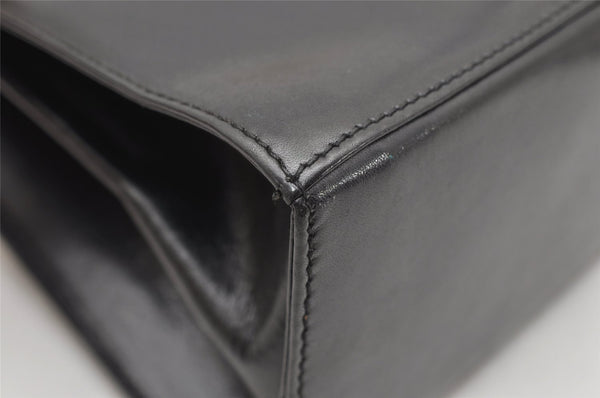 Authentic Salvatore Ferragamo Gancini Leather 2Way Shoulder Hand Bag Black 3907K