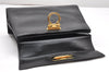 Authentic Salvatore Ferragamo Gancini Leather 2Way Shoulder Hand Bag Black 3907K