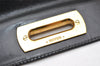 Authentic Salvatore Ferragamo Gancini Leather 2Way Shoulder Hand Bag Black 3907K