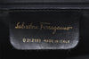 Authentic Salvatore Ferragamo Gancini Leather 2Way Shoulder Hand Bag Black 3907K