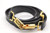Authentic Salvatore Ferragamo Gancini Leather 2Way Shoulder Hand Bag Black 3907K