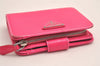 Authentic PRADA Vintage Saffiano Triangle Leather Bifold Wallet Purse Pink 3908J