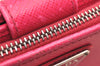 Authentic PRADA Vintage Saffiano Triangle Leather Bifold Wallet Purse Pink 3908J