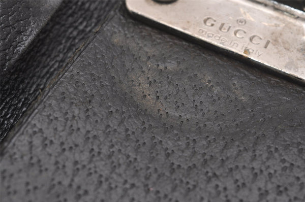 Auth GUCCI 6 Hooks Key Case Holder GG Canvas Leather 127048 Black Junk 3909J