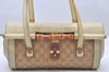 Authentic GUCCI Bamboo Hand Shoulder Bag GG Canvas Leather 111713 Beige 3909K