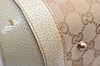 Authentic GUCCI Bamboo Hand Shoulder Bag GG Canvas Leather 111713 Beige 3909K
