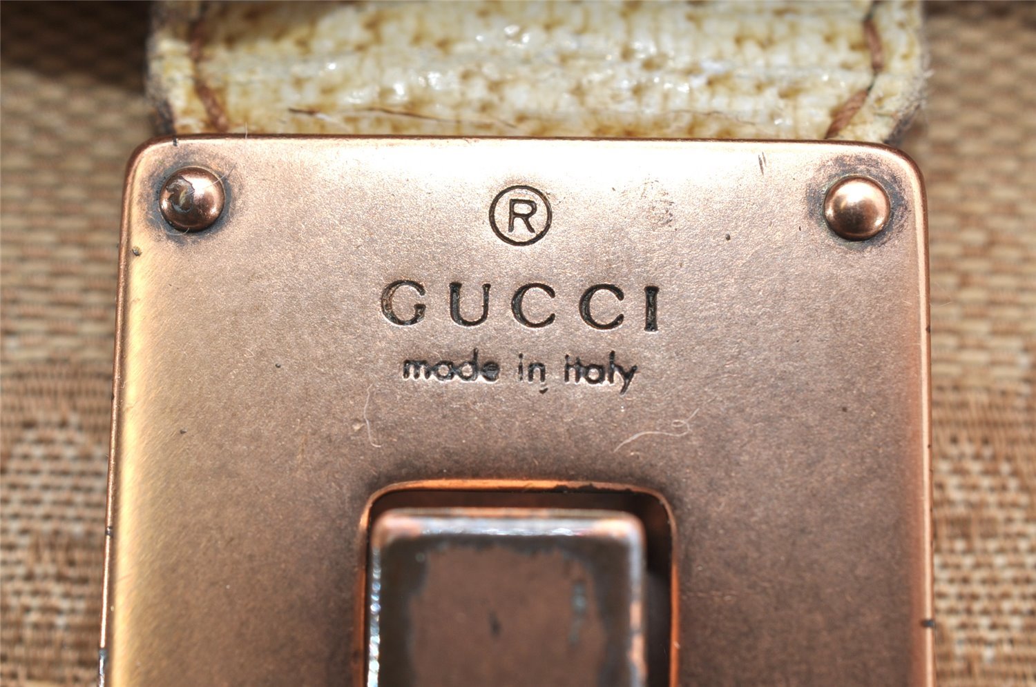 Authentic GUCCI Bamboo Hand Shoulder Bag GG Canvas Leather 111713 Beige 3909K