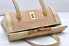 Authentic GUCCI Bamboo Hand Shoulder Bag GG Canvas Leather 111713 Beige 3909K