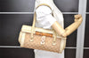 Authentic GUCCI Bamboo Hand Shoulder Bag GG Canvas Leather 111713 Beige 3909K