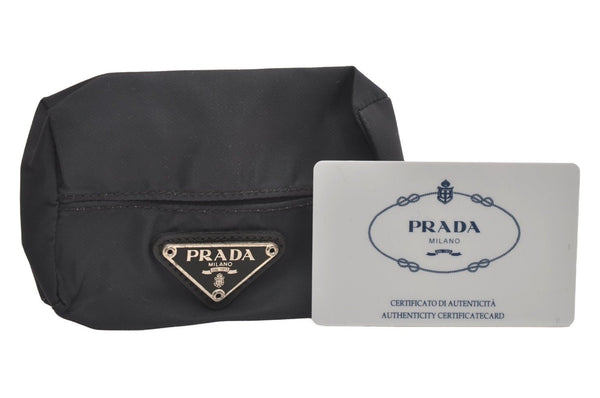 Authentic PRADA Vintage MV1 Vela Nylon Tessuto Pouch Purse Gray 3910J