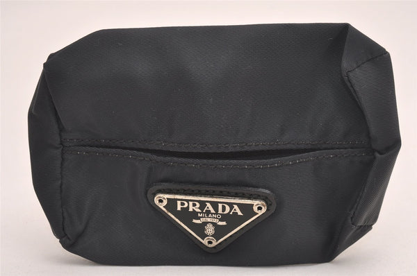 Authentic PRADA Vintage MV1 Vela Nylon Tessuto Pouch Purse Gray 3910J
