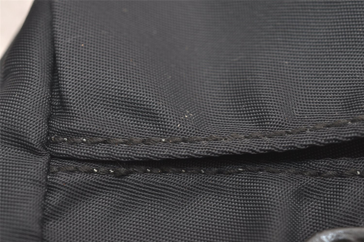 Authentic PRADA Vintage MV1 Vela Nylon Tessuto Pouch Purse Gray 3910J