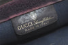 Authentic GUCCI Sherry Line Clutch Hand Bag GG PVC Leather Navy Blue Junk 3910K