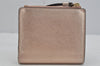 Authentic TORY BURCH Robinson Bifold Wallet Purse Leather Pink Gold 3911J