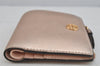 Authentic TORY BURCH Robinson Bifold Wallet Purse Leather Pink Gold 3911J