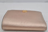 Authentic TORY BURCH Robinson Bifold Wallet Purse Leather Pink Gold 3911J