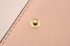 Authentic TORY BURCH Robinson Bifold Wallet Purse Leather Pink Gold 3911J
