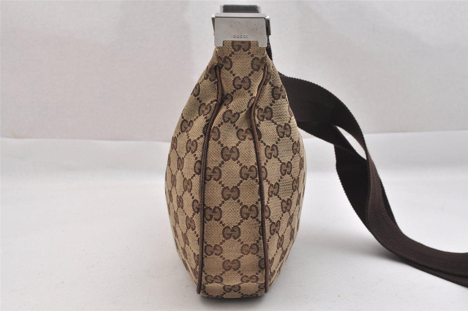 Authentic GUCCI Shoulder Cross Bag GG Canvas Leather 122790 Brown Junk 3911K