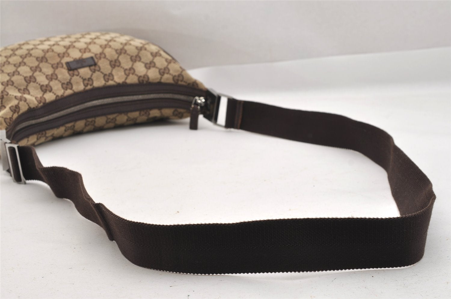 Authentic GUCCI Shoulder Cross Bag GG Canvas Leather 122790 Brown Junk 3911K