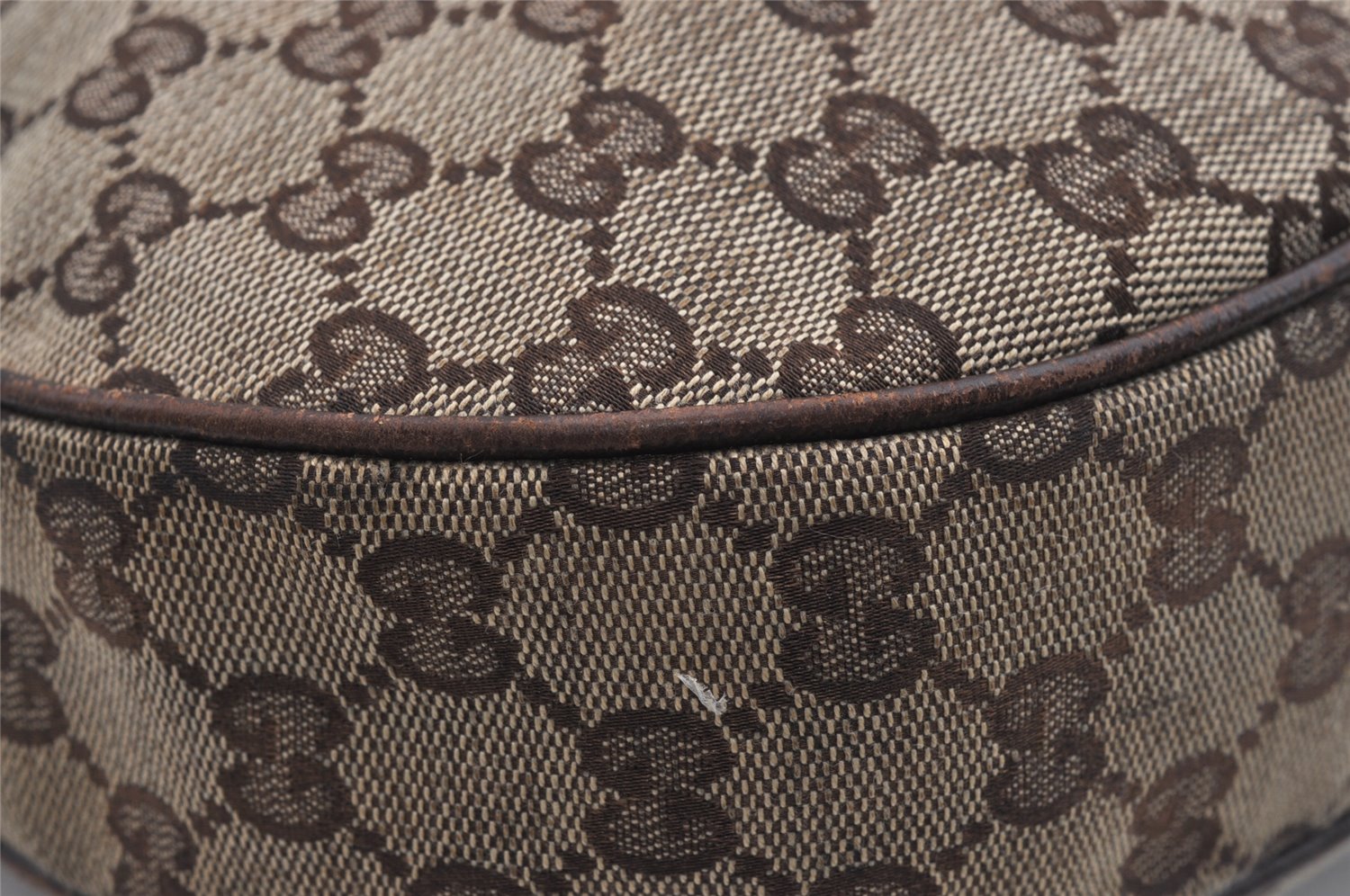 Authentic GUCCI Shoulder Cross Bag GG Canvas Leather 122790 Brown Junk 3911K