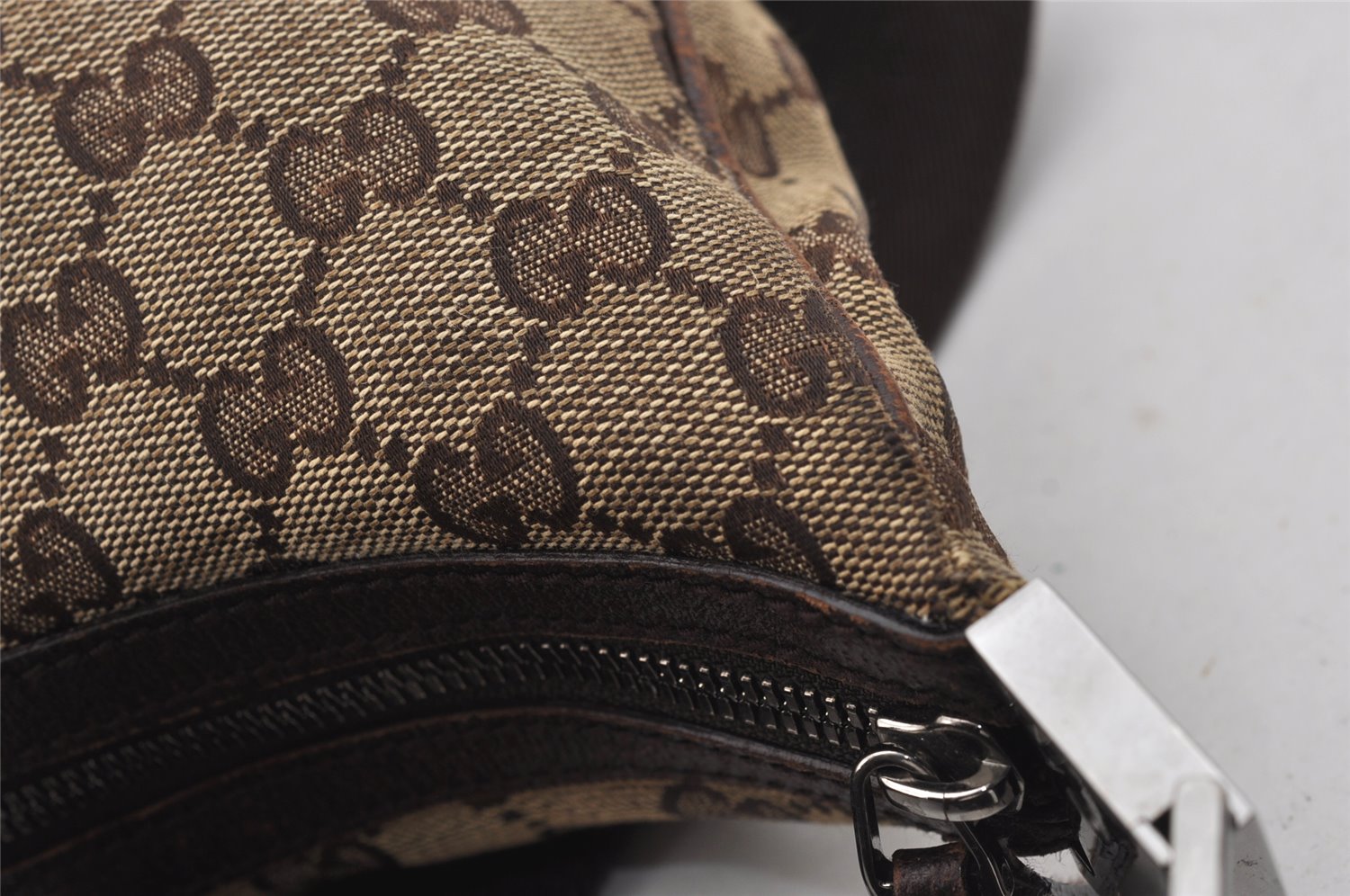 Authentic GUCCI Shoulder Cross Bag GG Canvas Leather 122790 Brown Junk 3911K