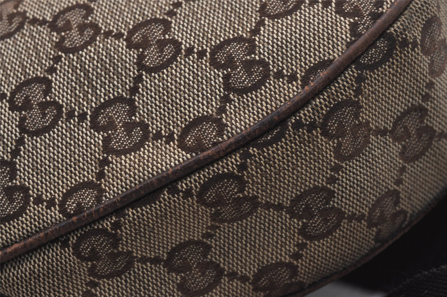 Authentic GUCCI Shoulder Cross Bag GG Canvas Leather 122790 Brown Junk 3911K
