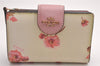 Authentic COACH Leather Trifold Bifold Wallet Pouch Purse Pink Red 4Set 3912J