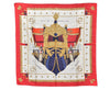 Authentic HERMES Carre 90 Scarf "VUE DU CAROSSE DE LA GALERE" Silk Red 3913K