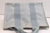 Authentic HERMES Vintage Coquillage PM Hand Tote Bag Canvas Light Blue 3916K