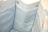 Authentic HERMES Vintage Coquillage PM Hand Tote Bag Canvas Light Blue 3916K