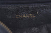 Authentic CHANEL Calf Skin Matelasse Chain Shoulder Cross Bag Navy CC Junk 3917J